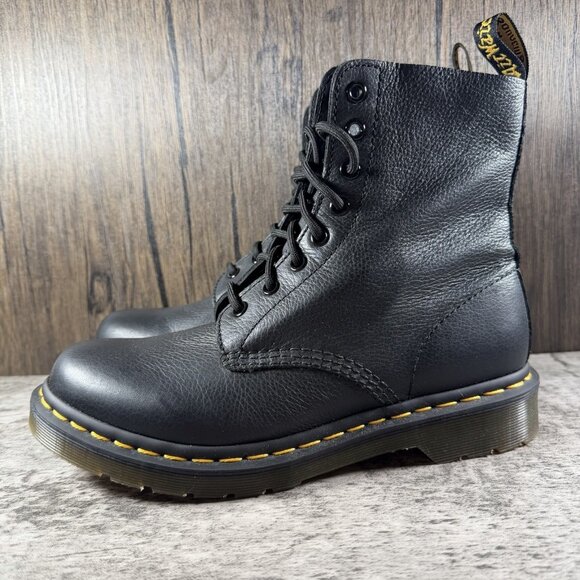 Doc Dr. Martens 1460 Pascal Women's Size 8 Boots Black Soft Leather - Picture 4 of 10